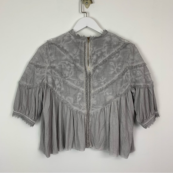 POL Blouse Top Gray Medium - Picture 3 of 3